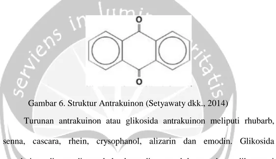 Gambar 6. Struktur Antrakuinon (Setyawaty dkk., 2014) 