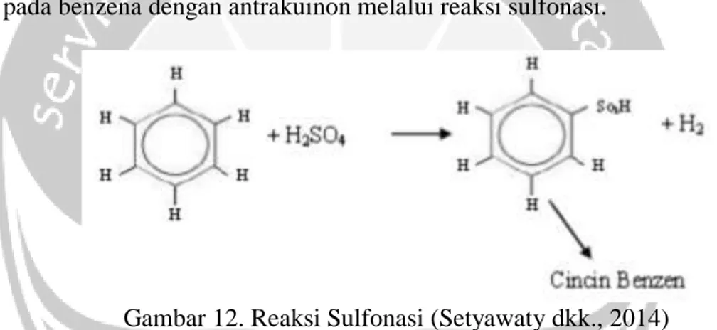Gambar 12. Reaksi Sulfonasi (Setyawaty dkk., 2014) 