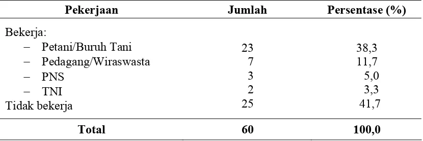 Tabel 4.9. Distribusi Responden Menurut Pekerjaan Di Kecamatan  Juli  Kabupaten  Bireuen Tahun 2008  