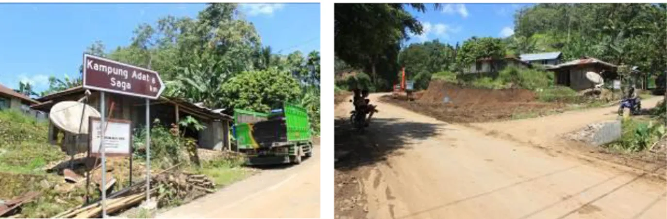 Gambar 4.1 Kondisi jalan menuju Desa Adat Saga  Dokumentasi Peneliti 