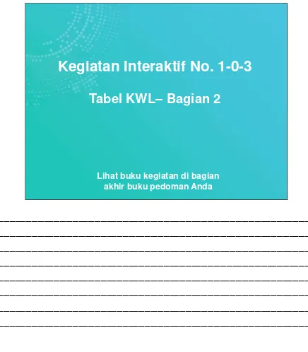 Tabel KWL– Bagian 2