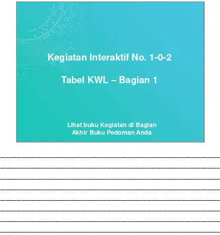 Tabel KWL – Bagian 1