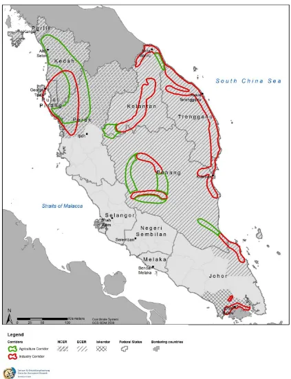 Figure 1: Development  Regions and Corridors, Peninsular M alaysia 