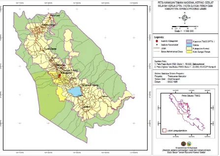 Gambar 1. Peta Kabupaten Kerinci dan Kota Sungai Penuh (Sumber: Helida dkk, 2015) 