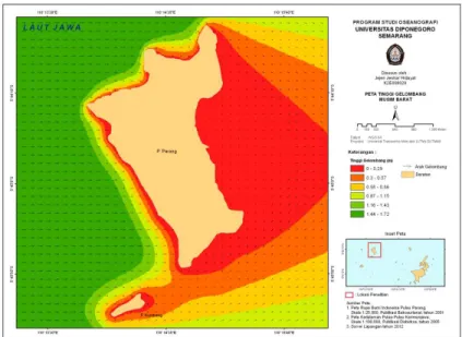Gambar 4. Peta penjalaran gelombang Pulau Parang (Hidayat, 2013) 