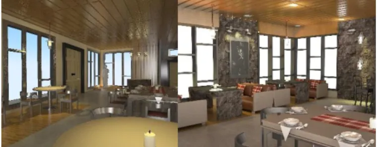 Gambar 11. Hasil Desain Restaurant (a) dan (b) 
