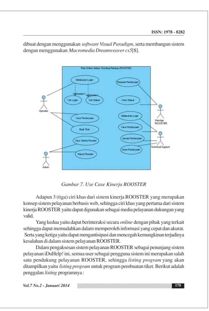 Gambar 7. Use Case Kinerja ROOSTER