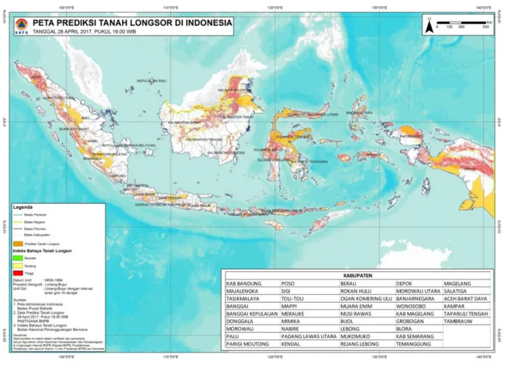 Gambar 1. Peta Prediksi Longsor di Indonesia