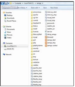 Gambar 2.9 Susunan Folder XAMPP di local Disk C:\ 