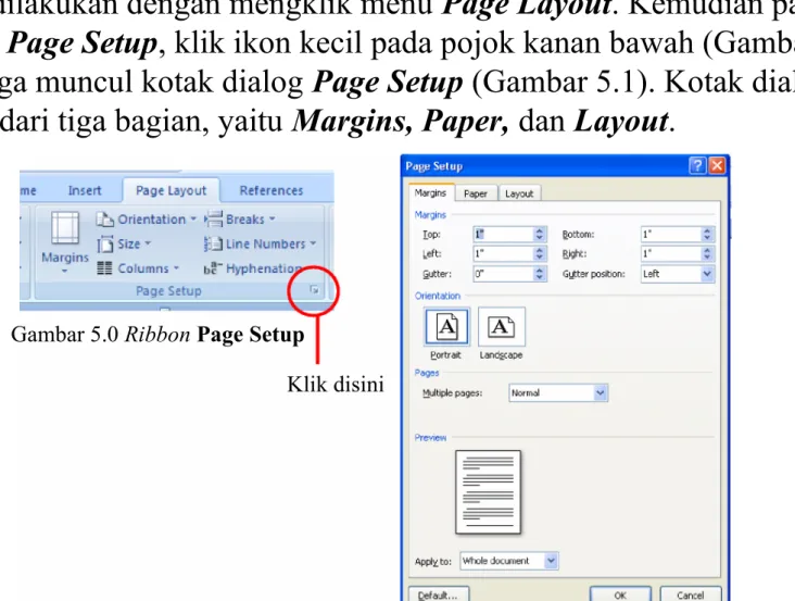 Gambar 5.1. Kotak dialog Page Setup