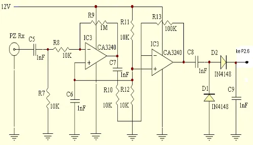 Gambar 7. Rangkaian receiver ultrasonik. 