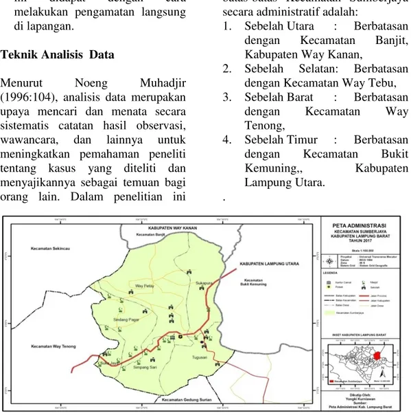Gambar 1.Peta Administrasi Kecamatan SumberjayaTahun2017 . 