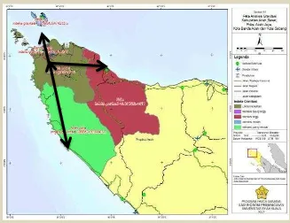 Gambar 1 Peta Analisis Gravitasi Kabupaten Aceh Besar, Kota Banda Aceh, Kabupaten Pidie, dan Kota Sabang 