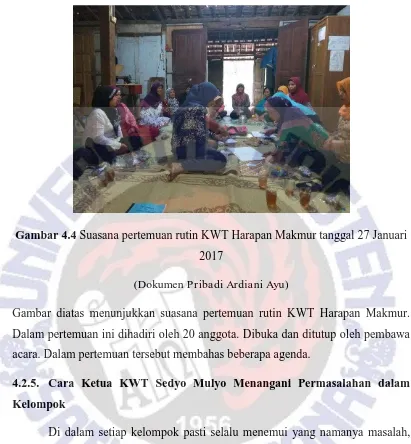 Gambar 4.4 Suasana pertemuan rutin KWT Harapan Makmur tanggal 27 Januari 