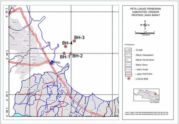 Gambar 1. Lokasi daerah penyelidikan dan lokasi pemboran (Raharjo, 2005)