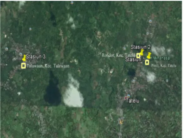 Gambar 1. Lokasi penelitian (Sungai Talawan,  Minahasa Utara, SULUT). 
