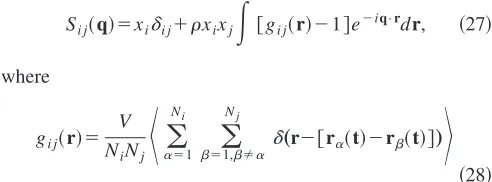 Figure 1 shows the partial structure factorscqthe shape of for all temperatures investigated