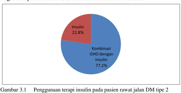 Gambar 3.1  Penggunaan terapi insulin pada pasien rawat jalan DM tipe 2         di Bagian RSUD Arifin Achmad Provinsi Riau 
