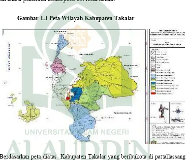 Gambar 1.1 Peta Wilayah Kabupaten Takalar 