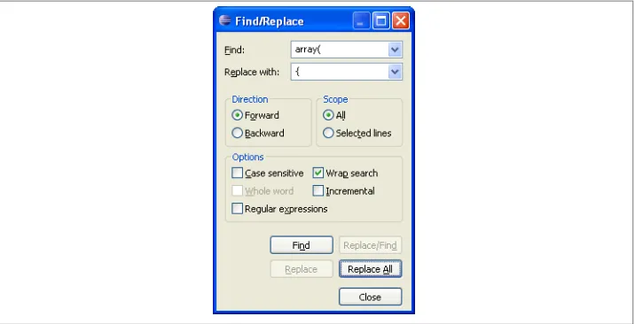 Figure 1-4. Eclipse PDT Find/Replace dialog box