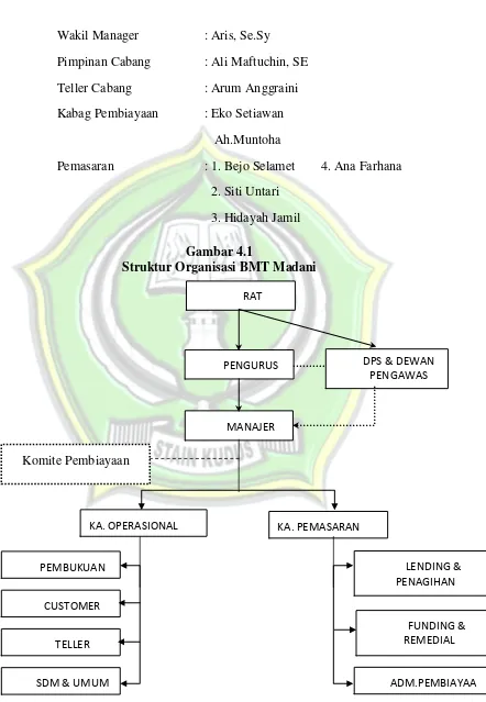 Gambar 4.1 Struktur Organisasi BMT Madani  