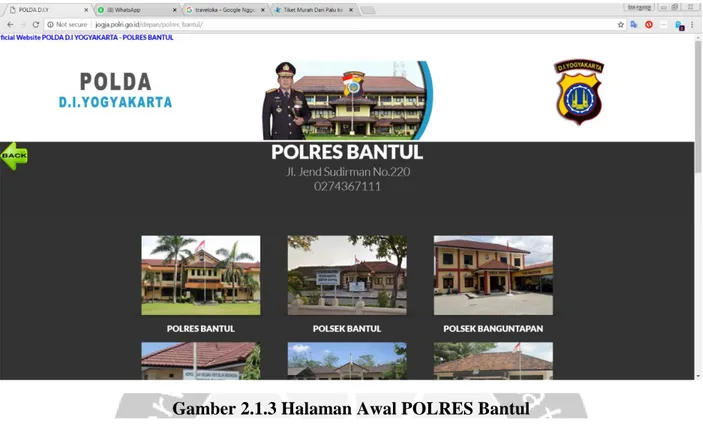 Gambar 2.1.4 Halaman Home POLRES Bantul 