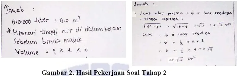 Gambar 2. Hasil Pekerjaan Soal Tahap 2 