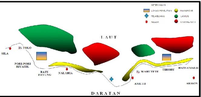 Gambar 1. Sketsa lokasi penelitian pada Negeri Ameth dan Nalahia 