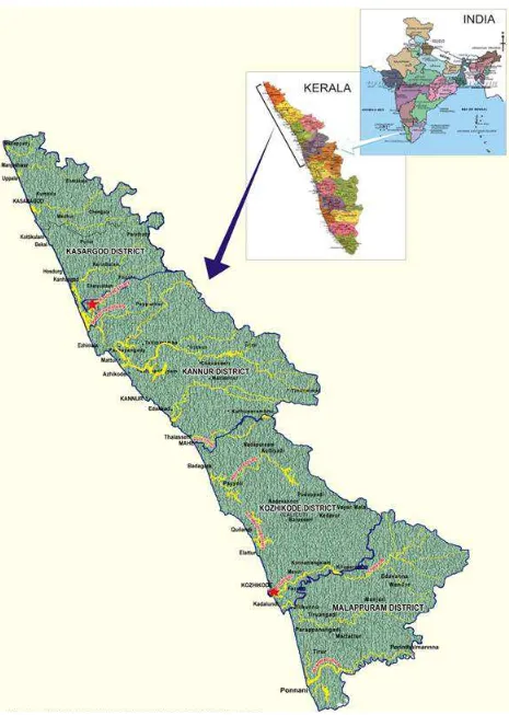Figure 1 .      Sampling sites of Meretrix casta in North Kerala. 
