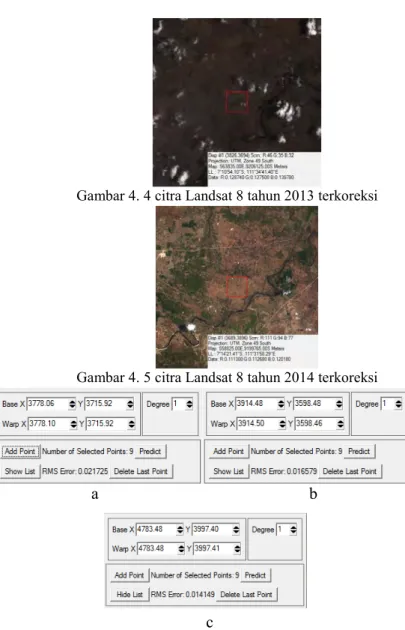 Gambar 4. 4 citra Landsat 8 tahun 2013 terkoreksi 