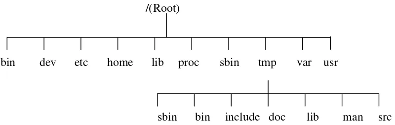 Gambar 2.10 Struktur sistem file Linux 