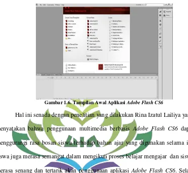 Gambar 1.6. Tampilan Awal Aplikasi Adobe Flash CS6 