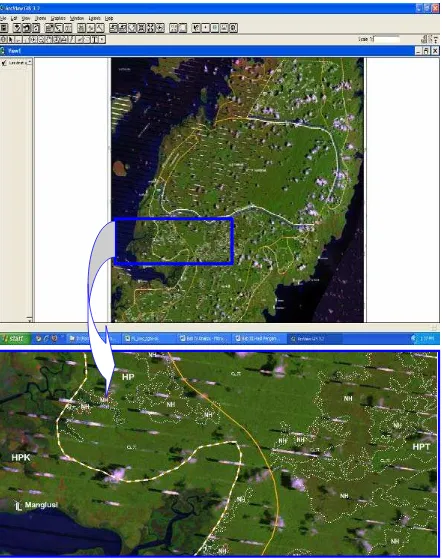 Gambar 4.3.  Tampilan Citra Landsat Sebagian Pulau  Yamdena 