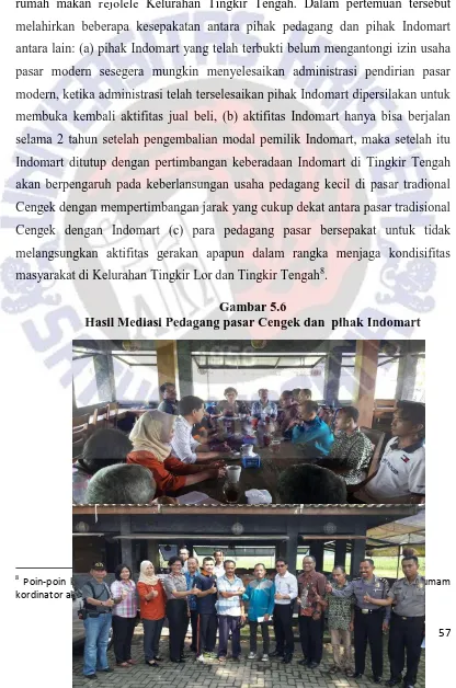 Gambar 5.6 Hasil Mediasi Pedagang pasar Cengek dan  pihak Indomart 