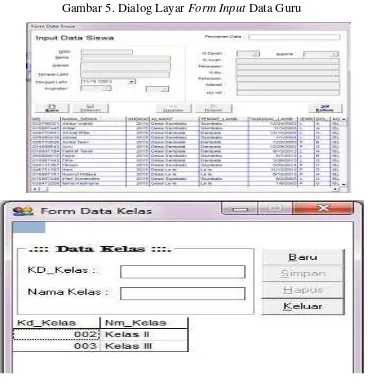 Gambar 5. Dialog Layar Form Input Data Guru 