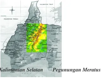 Gambar 2. Lokasi Bermukim Suku Dayak  Bukit di Kalimantan Selatan 