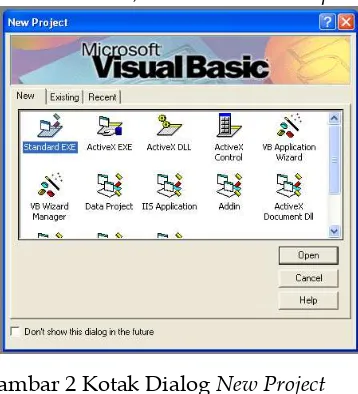 Gambar 3. Lingkungan Pengembangan Visual Basic 6.0 