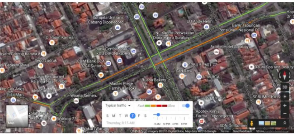Gambar 2. Peta Kemacetan di Jalan Dr. Soetemo  