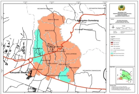 Gambar 5 Peta Sebaran Daya Dukung Lahan  Permukiman  Kecamatan jatinangor  Tahun 2030 