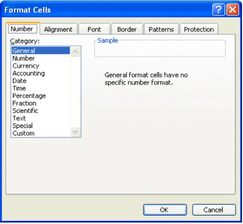 Gambar 3 : format Cells untuk mengatur format angka