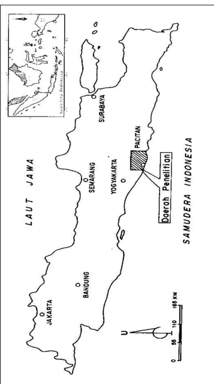 Gambar 2   Lokasi daerah Pacitan dan sekitarnya, Provinsi Jawa Timur. 
