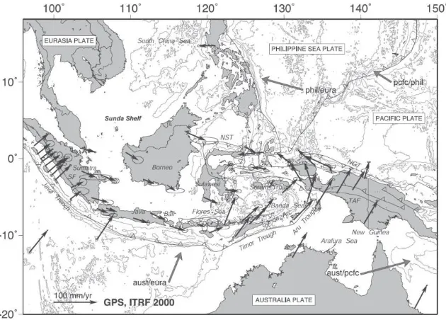 Gambar 1 Peta Kerangka Tektonik Indonesia  Sumber: (Bock dkk., 2003) 