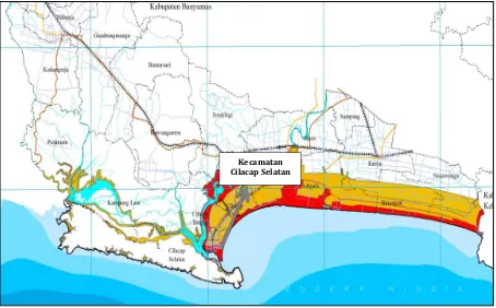 Gambar 1 Peta Kawasan Rawan Tsunami Kabupaten Cilacap  