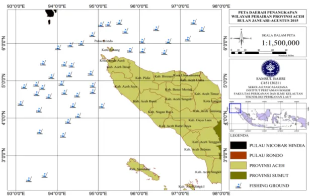 Gambar 1. Peta lokasi penelitian (perairan Provinsi Aceh) HASIL DAN PEMBAHASAN