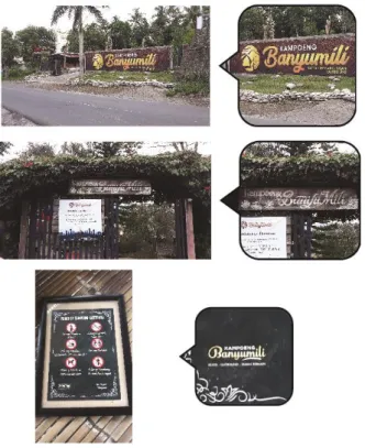 Gambar 1. Penerapan beberapa logo Kampoeng Banyumili 