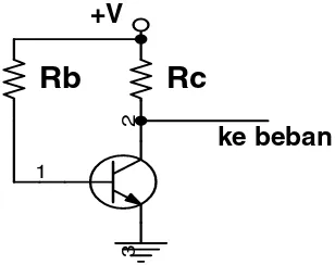 Gambar 2.7 Konfigurasi common emitter sebagai saklar transistor NPN 