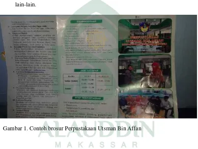 Gambar 1. Contoh brosur Perpustakaan Utsman Bin Affan