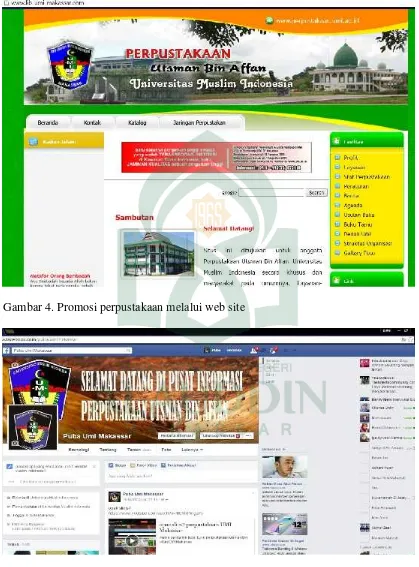 Gambar 4. Promosi perpustakaan melalui web site