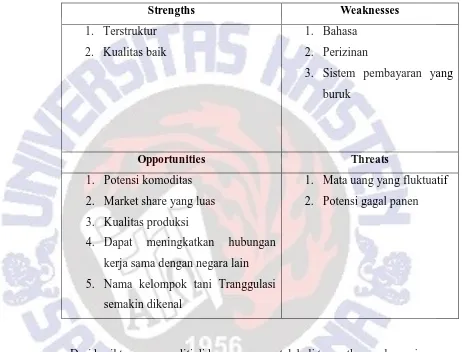 Tabel 4.1: Pembagian Peluang dan Tantangan Dalam Analisis 