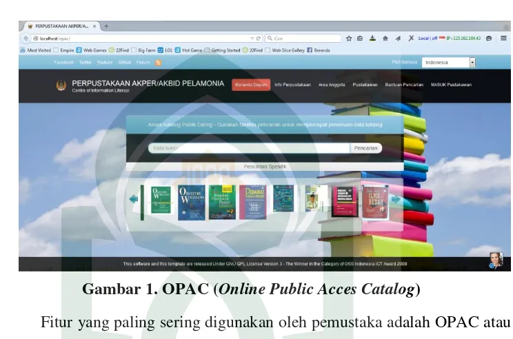 Gambar 1. OPAC (Online Public Acces Catalog) 
